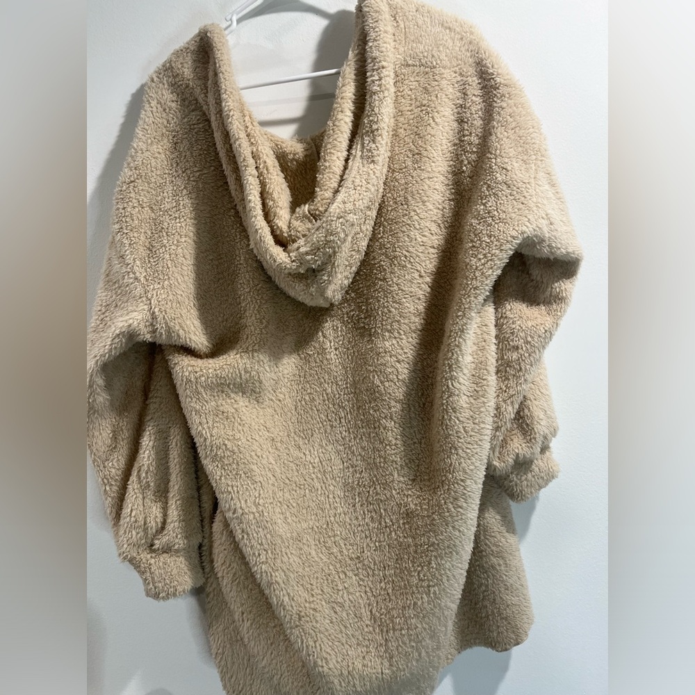 tan fuzzy Teddy robe
